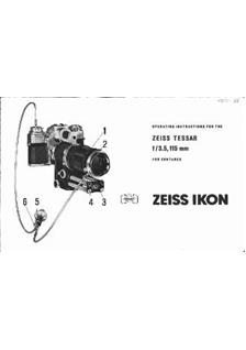 Zeiss Ikon 115/3.5 manual. Camera Instructions.